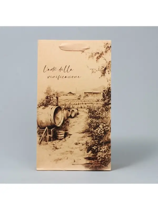 Пакет подарочный под две бутылки, упаковка, Winery, 35&times;20&times;9 см