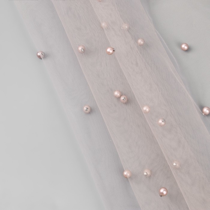 Сетка с бусинами, 150 см, 1 ± 0,2 м, цвет бежевый Сетка с бусинами, 150 см, 1 ± 0,2 м, цвет бежевый