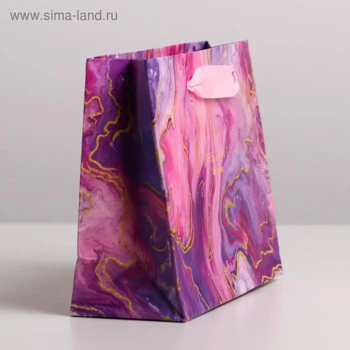Пакет подарочный ламинированный, упаковка, &laquo;Разводы&raquo;, S 15 х 12 х 5.5 см