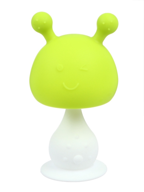 Прорезыватель силиконовый с погремушкой «Грибочек», цвет зеленый, Крошка Я