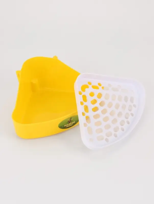 Туалет для кроликов и хорьков, 24&times;18&times;11 см, угловой, пластик, жёлтый