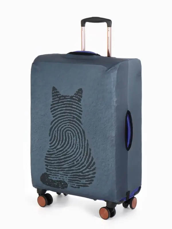 Чехол для чемодана &laquo;Кот&raquo;, 20", синий