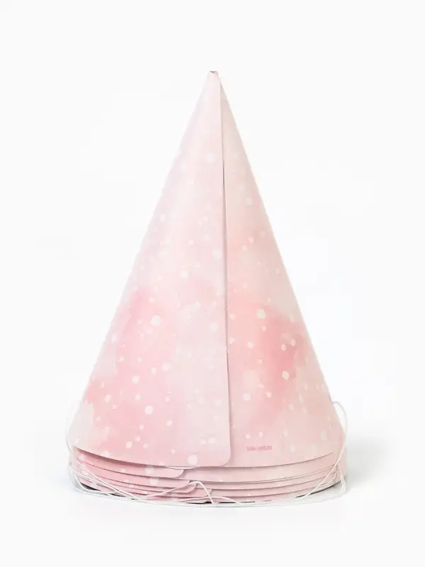 Набор колпаков праздничных «Желаю счастья, ёжик», цвет розовый, 6 шт Набор колпаков праздничных «Желаю счастья, ёжик», цвет розовый, 6 шт