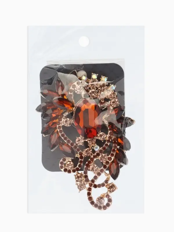 Брошь &laquo;Императрица&raquo;, лавра, шампанского в золоте