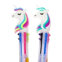 Ручка шариковая многоцветная, автоматическая &laquo;Единорог&raquo;, 6 цветов (штрихкод на штуке)