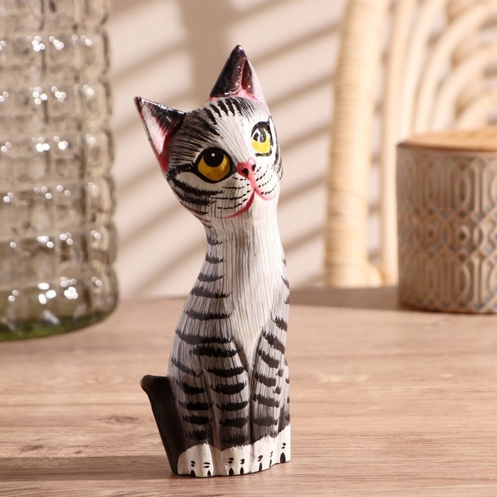 Сувенир дерево Сувенир дерево "Котёнок" серый 6х3х18 см