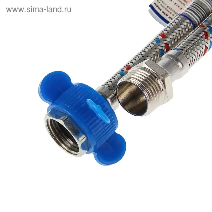 Подводка гибкая AquaKratos, гайка-штуцер, 200 см, нерж.сталь, с ключом для монтажа