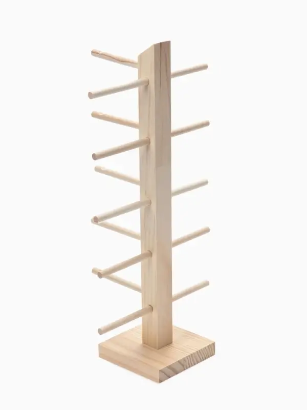 Подставка под очки, 5 мест, h=36 см, дерево, бежевая