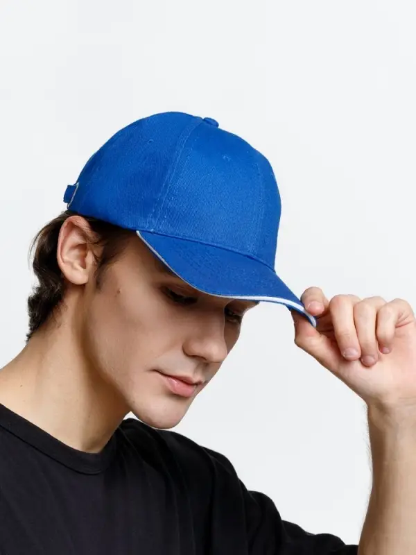 Бейсболка Buffalo, ярко-синяя с белым Бейсболка Buffalo, ярко-синяя с белым