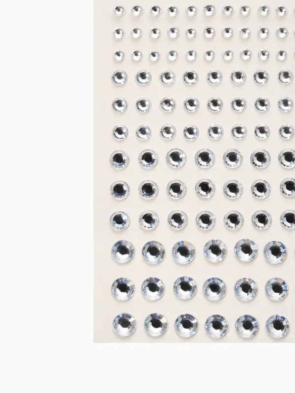 Серьги наклейки детские, пластик, блестящие, белые