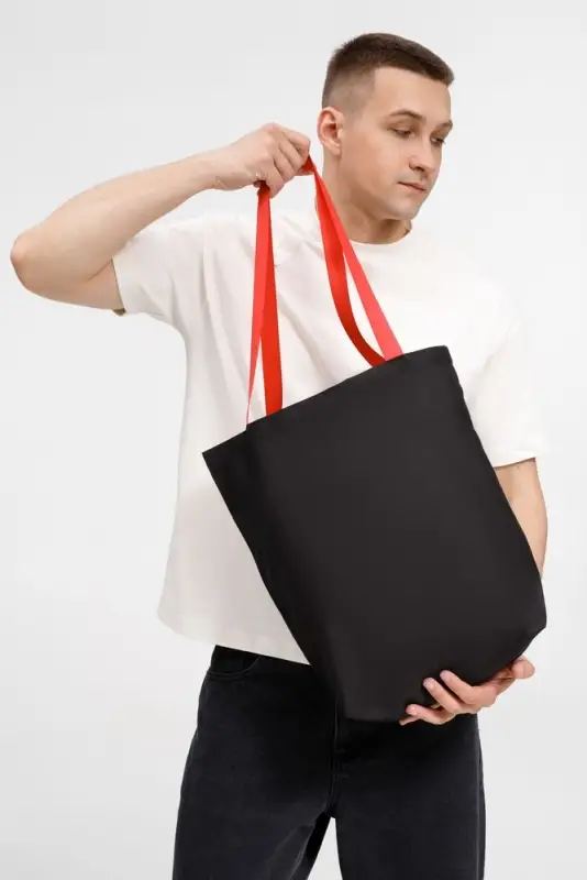 Шопер B5, черный с красными ручками