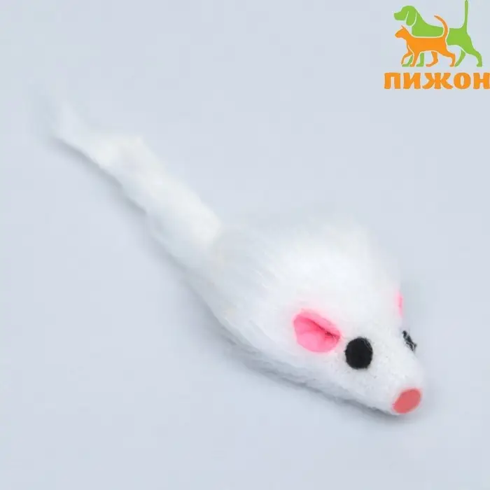 Мышь из искусственного меха, 5 см, белая Мышь из искусственного меха, 5 см, белая