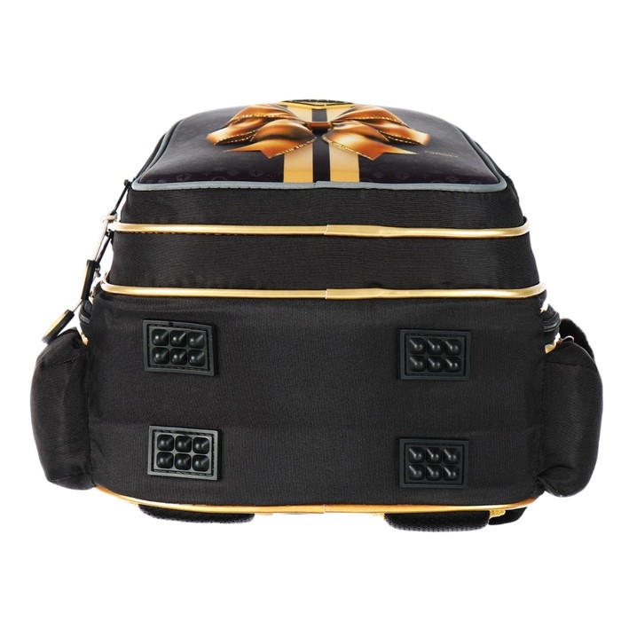 Рюкзак школьный 40х33х15см, эргономичная спинка, Across 410, черный/золотой Рюкзак школьный 40х33х15см, эргономичная спинка, Across 410, черный/золотой