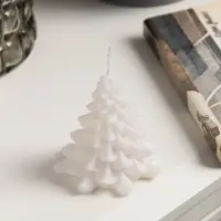 Светодиодная фигура &laquo;Ёлочка свеча&raquo; 9&times;8 см, от батареек AG13&times;3, свечение тёплое белое