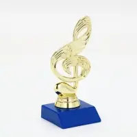 Кубок &laquo;Скрипичный ключ&raquo;, наградная фигура, подставка пластик синяя, 14.5&times;6.5&times;6 см