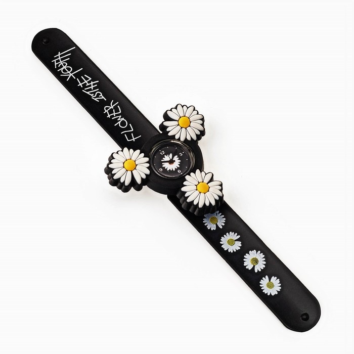 Часы-спиннер наручные детские Часы-спиннер наручные детские "Ромашки", ремешок силикон
