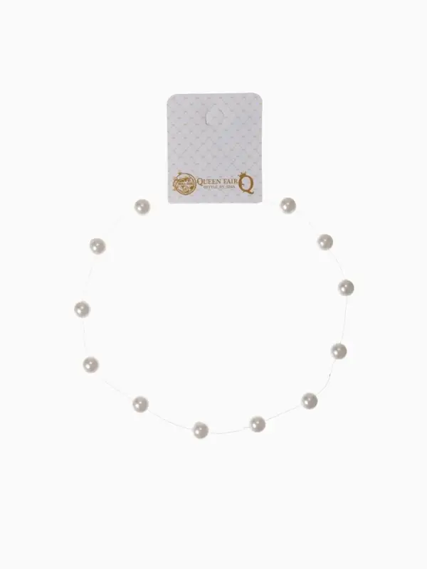 Бусы на леске &laquo;Жемчуг&raquo;, шар №8, белые в серебре, 30 см