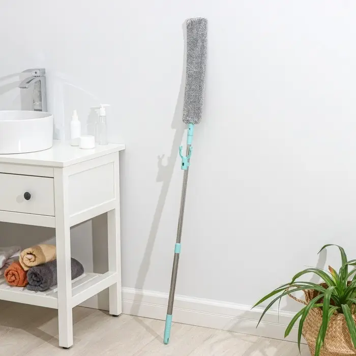 Швабра для уборки Доляна, гибкая, для труднодоступных мест, плоская насадка из микрофибры, 8&times;2.5&times;127 см