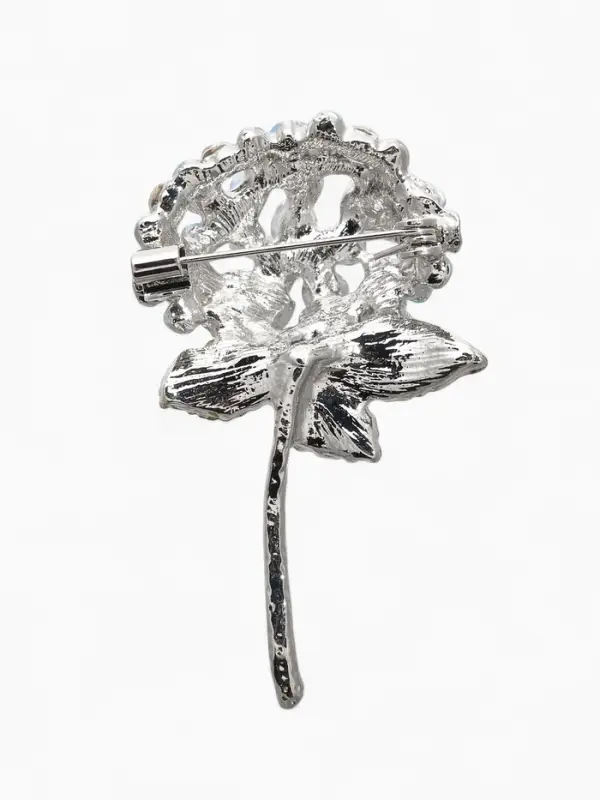 Брошь "Цветок Гортензии", цветная  в серебре