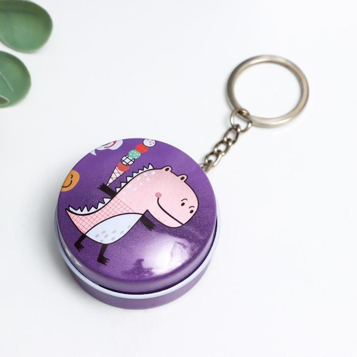 Шкатулка на кольце металл круг Шкатулка на кольце металл круг "Динозаврик" МИКС 2,4х4,5х4,5 см