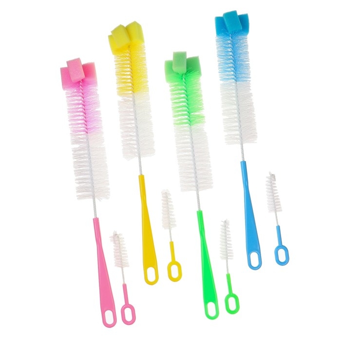 Набор ёршиков для бутылочек и сосок, 2 шт., цвет МИКС, 13,5 / 39 см, губка, Крошка Я