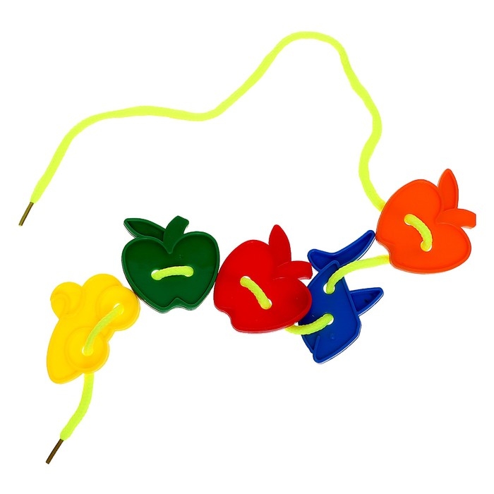 Шнуровка «Весёлые фигурки» в банке, 24 штуки, МИКС, по методике Монтессори Шнуровка «Весёлые фигурки» в банке, 24 штуки, МИКС, по методике Монтессори