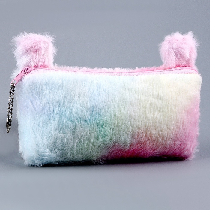 Пенал школьный мягкий «Котик», 20 × 10 см, плюш, белый цвет Пенал школьный мягкий «Котик», 20 × 10 см, плюш, белый цвет