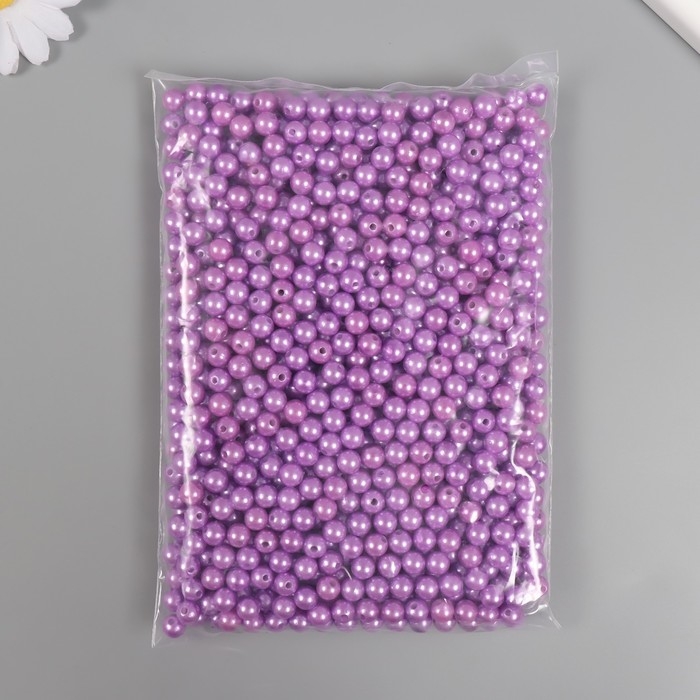 Набор бусин "Жемчуг" d 8 мм, 250 гр, сиреневый