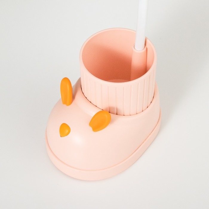 Лампа настольная  Лампа настольная "Ботинок заяц" LED 3 режима 3Вт USB органайзер  розовый 8х11х31 см RISALUX