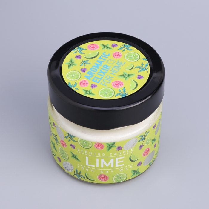 Свеча ароматическая в банке  Свеча ароматическая в банке "Мятный лайм", совый воск, 80 г