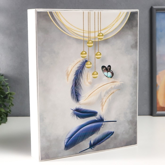 Фотоальбом на 100 фото 13х18 см Фотоальбом на 100 фото 13х18 см "Пёрышки в воздухе" в коробке 29,5х4х23 см