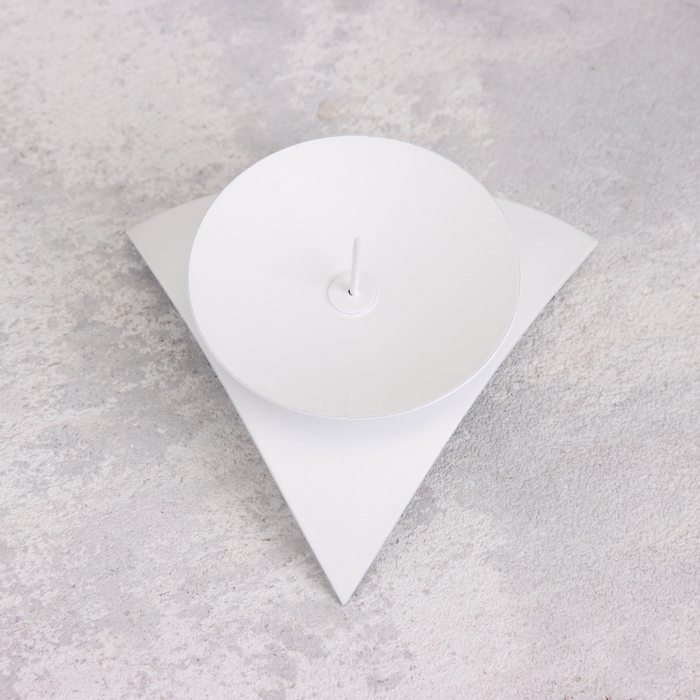 Подсвечник "Звездочка" металл на 1 свечу, 9х3,5 см, белый