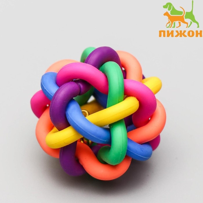 Игрушка резиновая  Игрушка резиновая "Молекула" с бубенчиком, 4 см, микс цветов