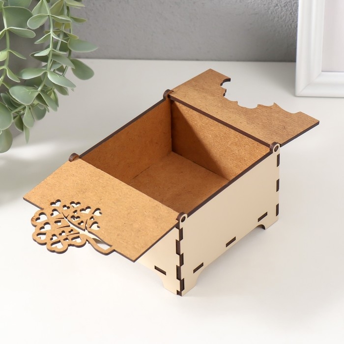 Шкатулка комбинированная  Шкатулка комбинированная "Дерево с сердечками" 10,5х10х7 см