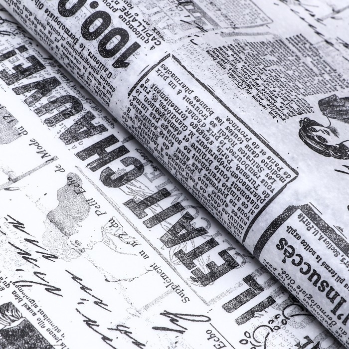 Бумага парафинированная жиростойкая Бумага парафинированная жиростойкая"Газета старая", 0,38х10 м