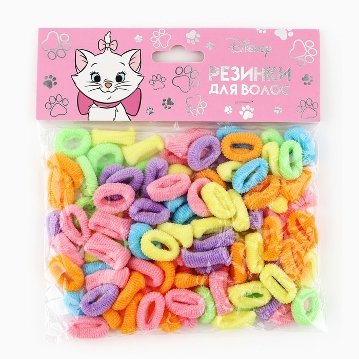 Набор резинок для волос в банке, 100 штук, 1 см, Коты аристократы Набор резинок для волос в банке, 100 штук, 1 см, Коты аристократы