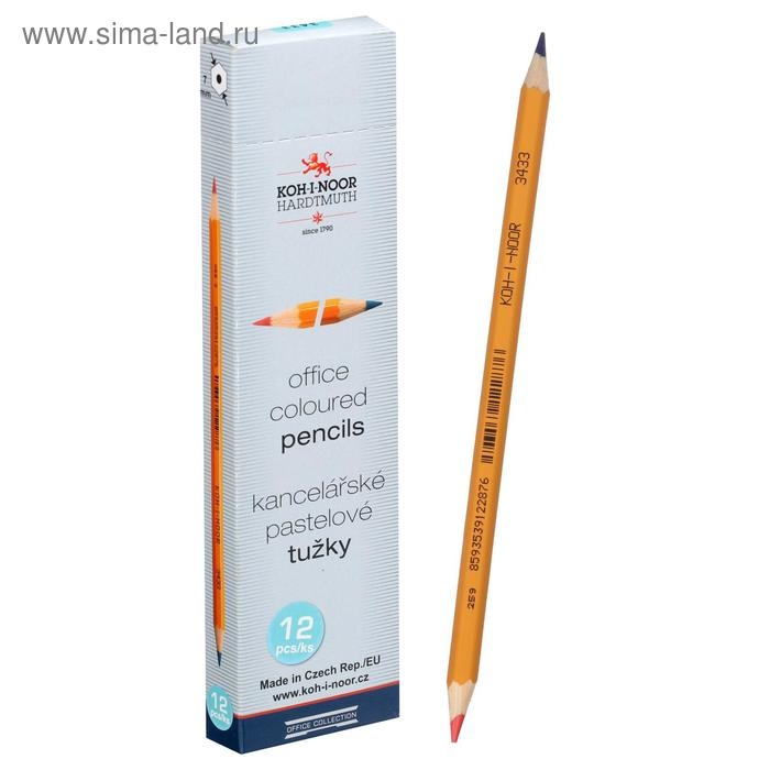 Карандаш двухцветный Koh-I-Noor 3433, сине-красный Карандаш двухцветный Koh-I-Noor 3433, сине-красный