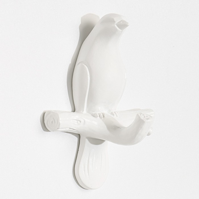 Декор настенный-вешалка Декор настенный-вешалка "Голубь", 10,5 x 7 см, белый