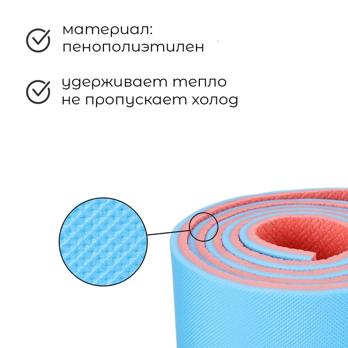 Коврик туристический Camping 12, 180х60х1.2 см, цвет МИКС Коврик туристический Camping 12, 180х60х1.2 см, цвет МИКС