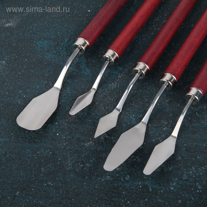 Лопатки - мастихины, 5 шт, цвет коричневый Лопатки - мастихины, 5 шт, цвет коричневый