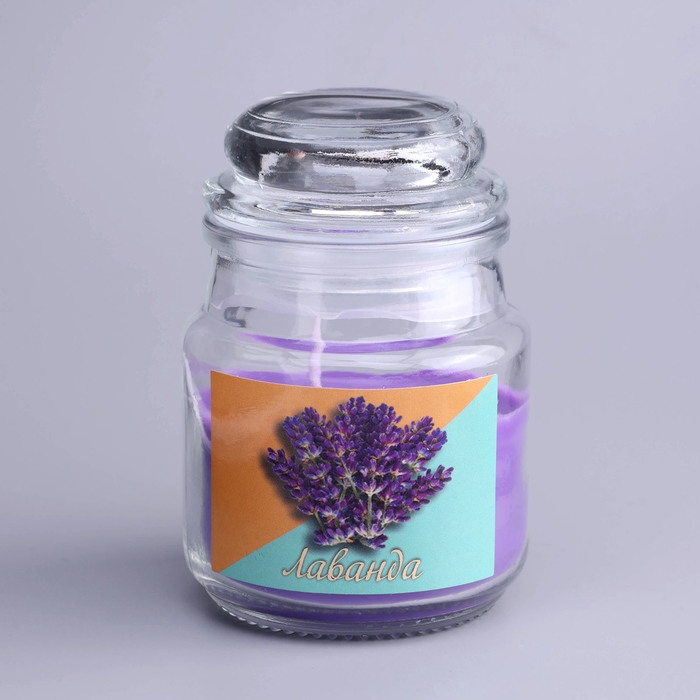 Свеча в банке ароматическая  Свеча в банке ароматическая "Душистая лаванда" 6х8,5см