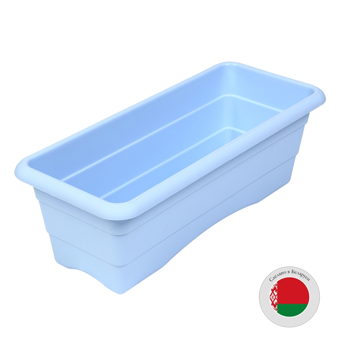 Ящик для цветов, 40 × 16/10 × 14 см, 6 л, голубой Ящик для цветов, 40 × 16/10 × 14 см, 6 л, голубой