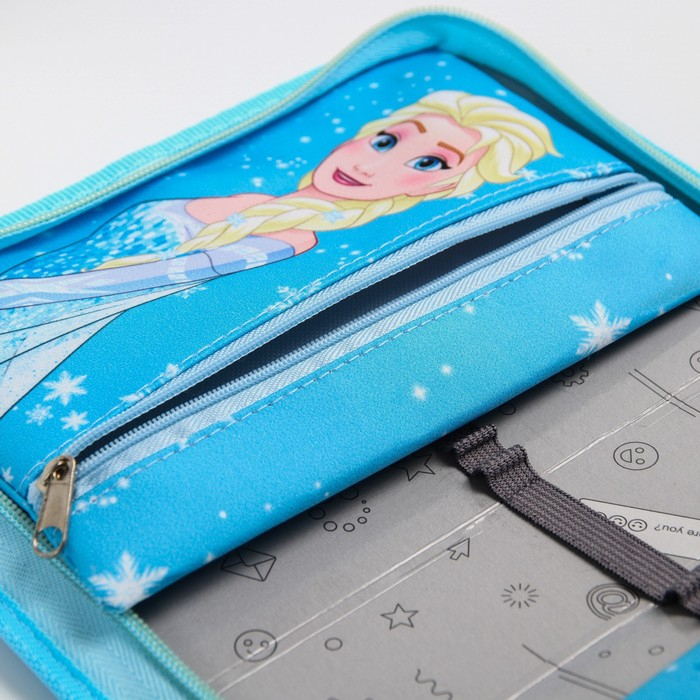 Пенал каркасный, 1 секция, 140х210х40 мм, откидной карман, тканевый, Холодное сердце Пенал каркасный, 1 секция, 140х210х40 мм, откидной карман, тканевый, Холодное сердце