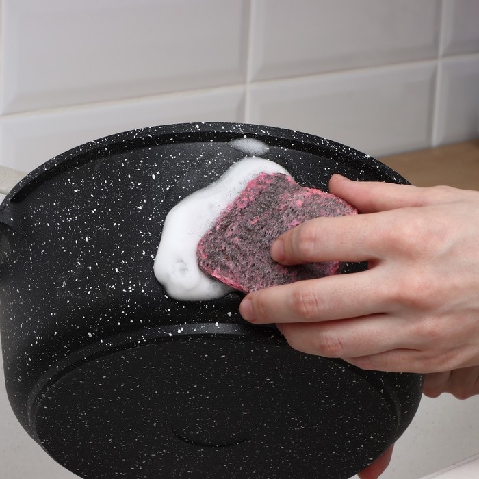 Губки для посуды Доляна, 10 шт, с мылом, ультратонкое металлическое волокно, квадратные, аромат роз Губки для посуды Доляна, 10 шт, с мылом, ультратонкое металлическое волокно, квадратные, аромат роз