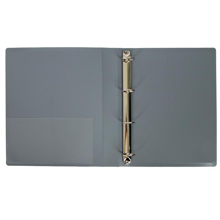 Папка на 4 кольцах А4, Calligrata, 40 мм, 700 мкм, внутренний карман, карман на корешок, серая Папка на 4 кольцах А4, Calligrata, 40 мм, 700 мкм, внутренний карман, карман на корешок, серая