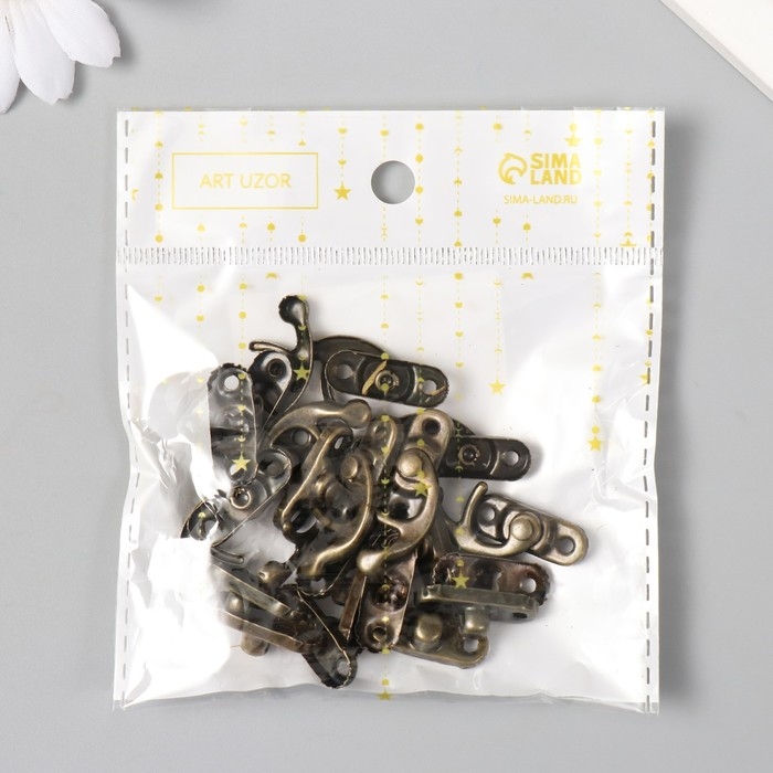 Замок металл для шкатулки Замок металл для шкатулки "Классика" (набор 10 шт) 2,4х2,2х0,5 см