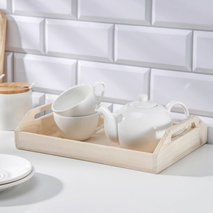 Поднос деревянный Доляна «Под роспись», 30×20×6 см, сосна Поднос деревянный Доляна «Под роспись», 30×20×6 см, сосна