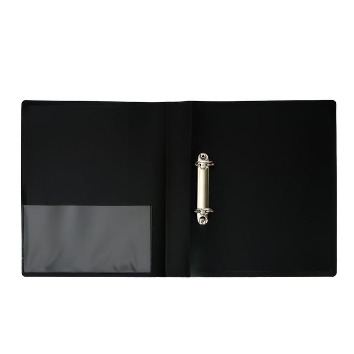 Папка на 2 кольцах А4, Calligrata, 40 мм, 700 мкм, карман на торце, черная Папка на 2 кольцах А4, Calligrata, 40 мм, 700 мкм, карман на торце, черная