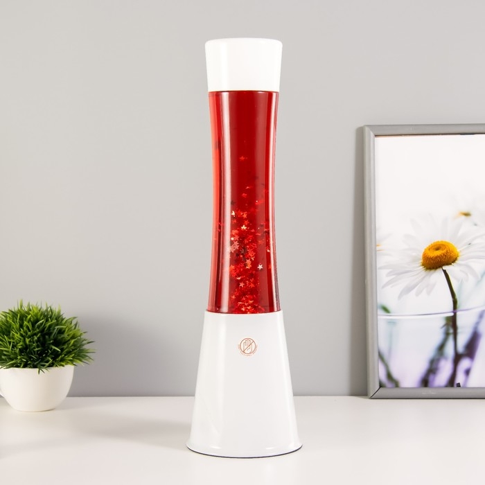 Светильник Светильник "Цилиндр" Е14 белая, лава, блёстки 40х11х11 см RISALUX