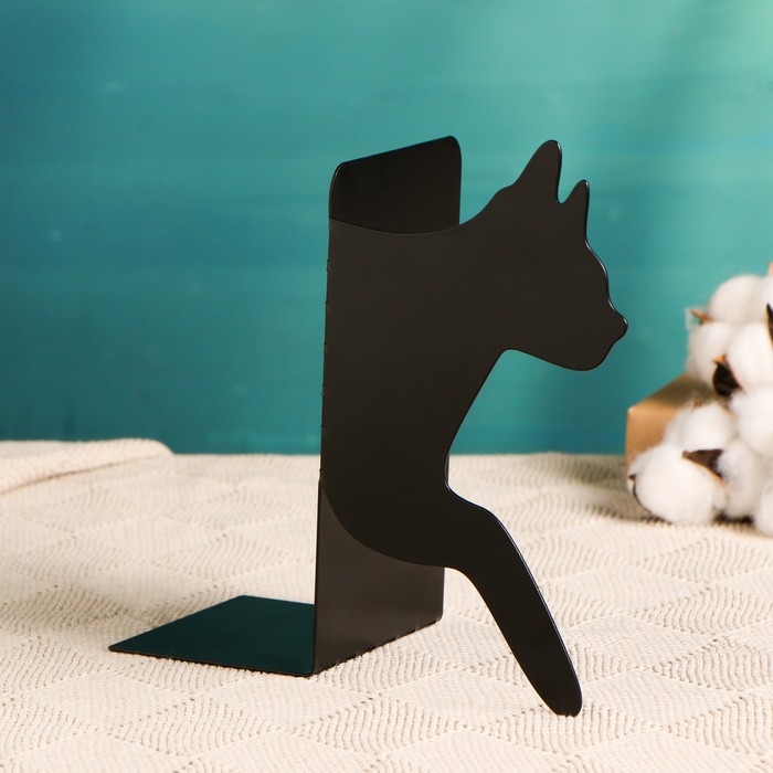 Держатель-подставка для книг  Держатель-подставка для книг "Кот", черный, 1шт